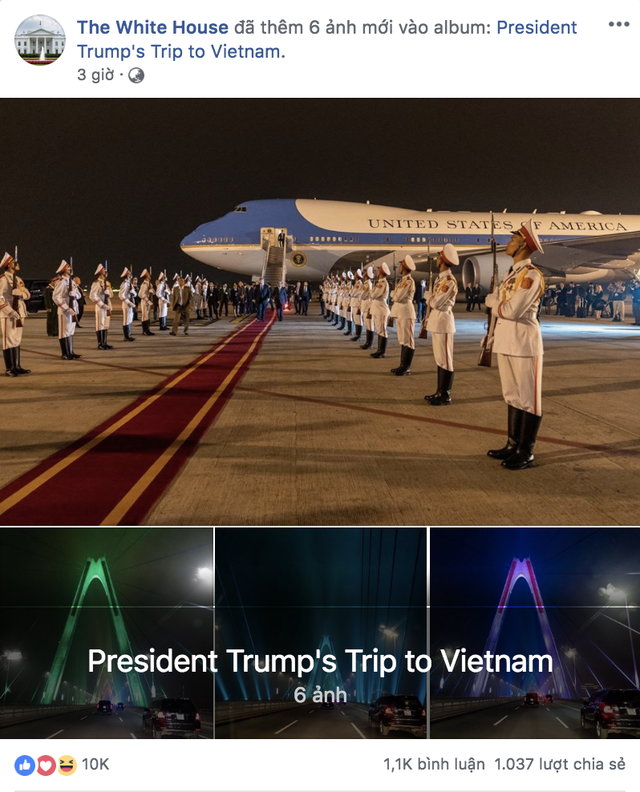 Cầu Nhật Tân xuất hiện trên fanpage của Nhà Trắng sau khi Tổng thống Trump tới Việt Nam - Ảnh 1.