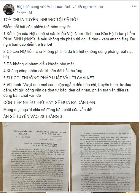 Đạo diễn Việt Tú: “Tôi đến toà để đòi lại danh dự, phía doanh nghiệp không sòng phẳng” - Ảnh 1.