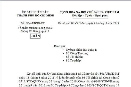  TPHCM ra công văn khẩn, xóa chợ tạm Cô Giang  - Ảnh 1.