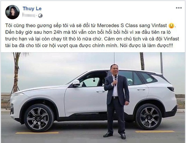 Nữ Chủ tịch VinFast tuyên bố đổi Mercedes-Benz S-Class sang xe nhà làm - Ảnh 1. Nữ Chủ tịch VinFast tuyên bố đổi Mercedes-Benz S-Class sang xe nhà làm - Ảnh 1.