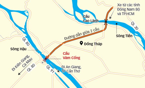 Toàn cảnh cây cầu dây văng dài nhất Vùng Đồng bằng Sông Cửu Long 5.700 tỷ đồng sẽ được thông xe ngày 19/5 - Ảnh 13.