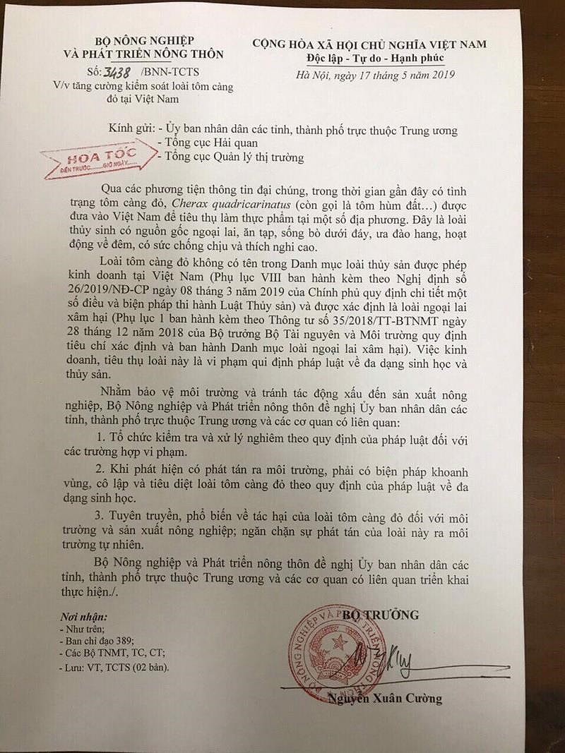 Vì sao phải hỏa tốc chặn tôm càng đỏ Trung Quốc? - Ảnh 1. Vì sao phải hỏa tốc chặn tôm càng đỏ Trung Quốc? - Ảnh 1.