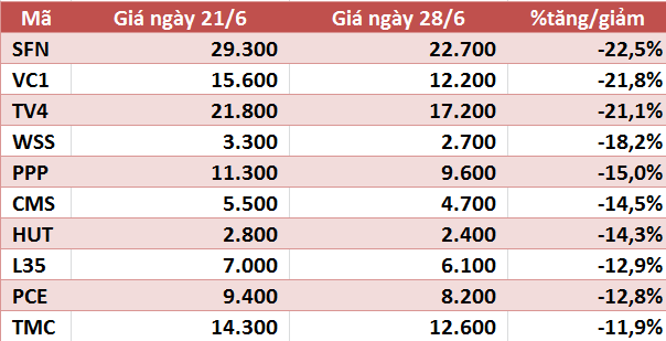 10 cổ phiếu tăng/giảm mạnh nhất tuần: Nhóm vốn hóa nhỏ sàn HNX và UPCoM gây đột biến - Ảnh 4.