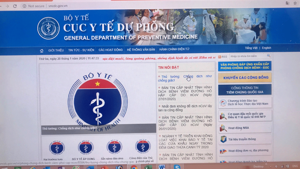  Hai trang web chính thức của y tế Việt Nam cập nhật dịch viêm phổi do virus corona - Ảnh 1.