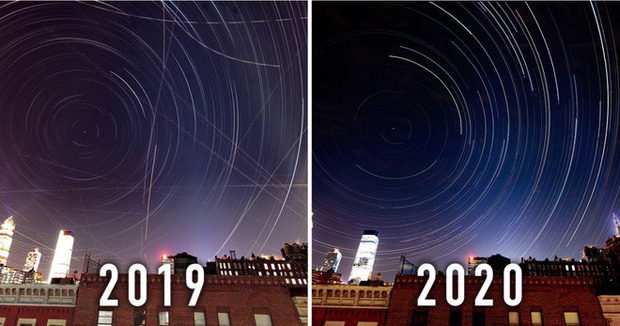 2 bức ảnh cho thấy Covid-19 đã dọn sạch bầu trời thành phố New York như thế nào - Ảnh 1.
