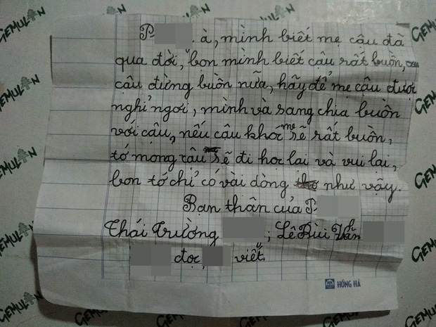 Lá thư của 2 bé trai 8 tuổi gửi bạn thân vừa mất mẹ khiến ai cũng rưng rưng: Hãy để mẹ được nghỉ ngơi, nếu cậu khóc mẹ sẽ rất buồn - Ảnh 1.