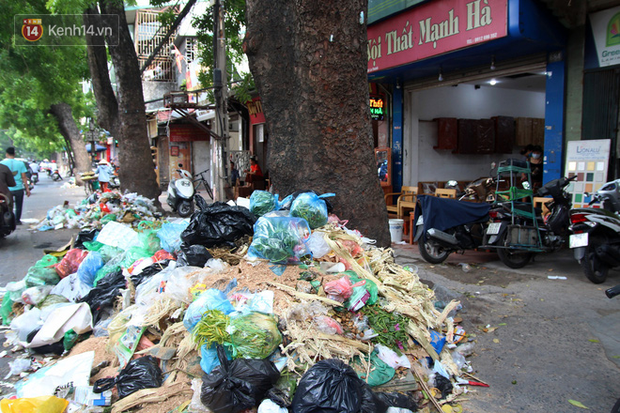 Hà Nội: Rác chất thành đống tràn ra khắp đường phố, nhiều người phải di tản vì phát ốm với mùi hôi thối - Ảnh 14.