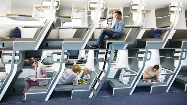 Cận cảnh khoang máy bay hạng phổ thông trong tương lai: Du khách có thể thoải mái nằm dài với thiết kế ghế ngồi hoàn toàn mới - Ảnh 2.