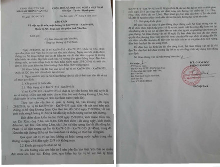 
Văn bản báo cáo của Sở GTVT tỉnh Yên Bái gửi UBND tỉnh và Tổng cục Đường Bộ Vn
