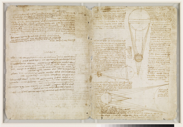 Các ghi chú trong cuốn sổ tay Codex Leicester của Leonardo da Vinci.