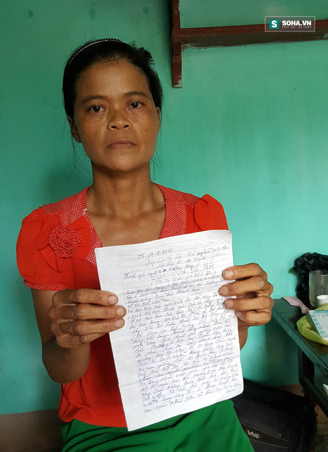 
Chị Toàn làm đơn phản ứng lại báo cái sai sự thật của UBND huyện Nông Cống.

