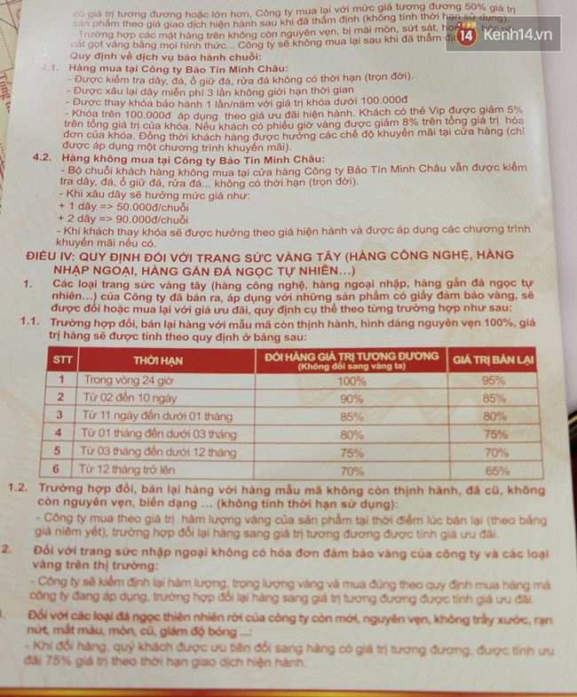 
Quy định điều khoản mua vàng Tây tại Bảo Tín Minh Châu.
