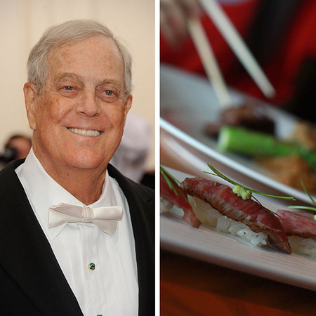 Đứng thứ 6 trong danh sách tỷ phú Mỹ là David Kock với khối tài sản 41 tỷ USD. Với khối tài sản của mình, Kock có thể mua đủ lượng sushi và thịt bò Kobe, món ăn yêu thích của ông, để phủ kín diện tích lớn gấp 2 lần khu vực đô thị của New York.
