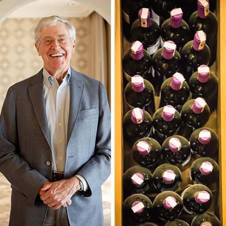 Với 41 tỷ USD, tỷ phú Charles Kock có thể mua cho mỗi người dân sống tại bang Kansas 5 chai rượu Screaming Eagle Cabernet, món đồ uống ưa thích của ông, với giá 2.873 USD/chai.