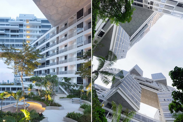 The Interlace là công trình nhà chung cư quần tụ, tạo cảm giác như thể một ngôi làng với nét kiến trúc hiện đại, tôn trọng sự phát triển xanh, bền vững.