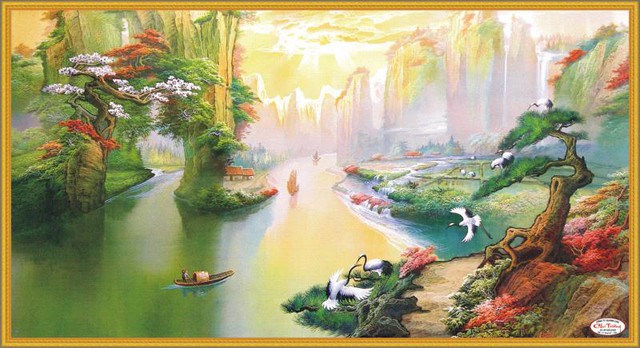 Tranh Sơn thủy tạo cảm giác bình yên, khoan thai