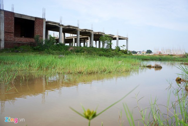 Dự án đại học Hoa Lư Ninh Bình ngập nước mưa