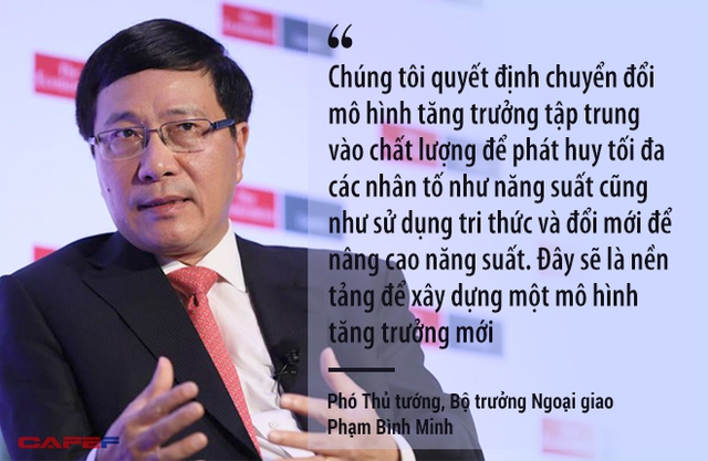 
Phó Thủ tướng, Bộ trưởng Ngoại giao Phạm Bình Minh, chia sẻ trong cuộc phỏng vấn mở đầu Vietnam Summit 2016 do Tạp chí The Economist và Bộ Ngoại giao phối hợp tổ chức.
