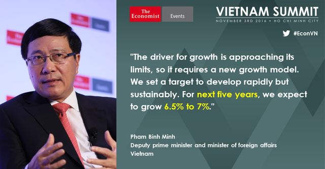 
Phó Thủ tướng, bộ trưởng Ngoại giao Phạm Bình Minh cho biết những lợi thế từng là thế mạnh của Việt Nam đã tới hạn nên cần tìm kiếm một mô hình tăng trưởng mới.
