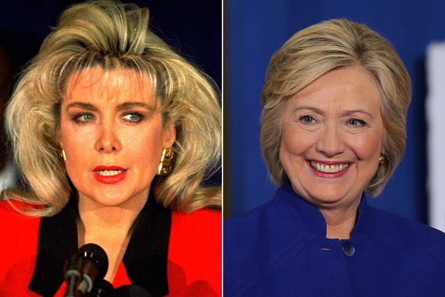 
Gennifer Flowers (trái), người phụ nữ gây nhiều sóng gió trong mối quan hệ của gia đình bà Clinton.
