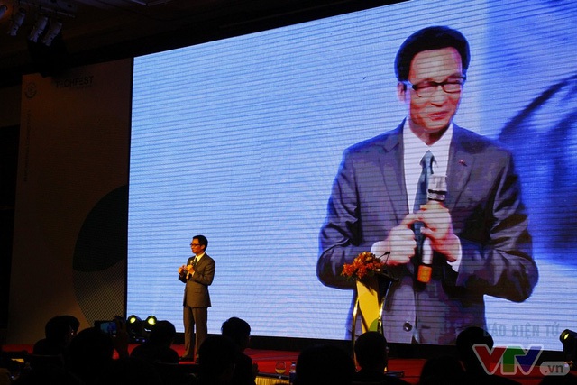 Phó Thủ tướng Vũ Đức Đam tới dự và phát biểu lễ khai mạc Techfest Vietnam 2016.