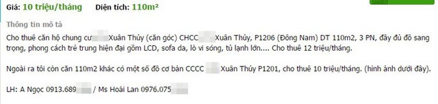 
Giá thuê tùy theo chất lượng phòng, có thể chỉ 3-4 triệu, nhưng cũng có phòng lên tới 10 triệu đồng/tháng.
