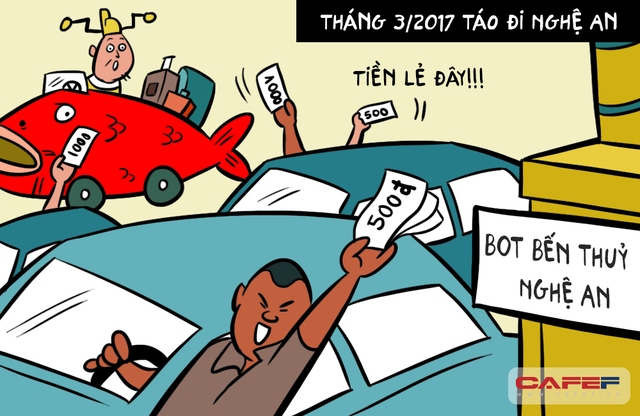 
Táo lại tự an ủi mình, chắc chỉ hai cái BOT vớ vẩn mà thôi. Nhưng xuôi về Nghệ An, cảnh tượng lại tiếp diễn. Tài xế đi qua đoạn đường này để phản đối đã chơi bài tiền lẻ. Trước sự phản ứng mạnh của người dân, cuối cùng một nửa phí đường bộ đã được giảm.
