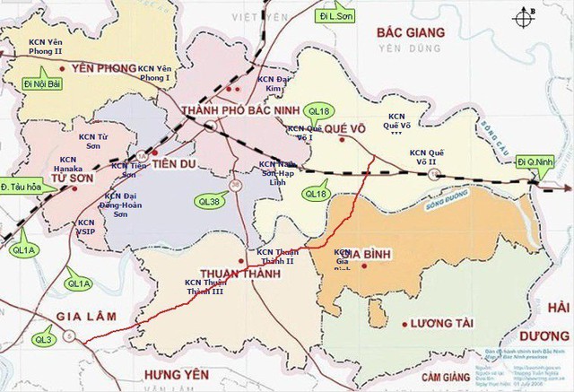 
Bắc Ninh là tỉnh có mật độ khu công nghiệp rất cao.
