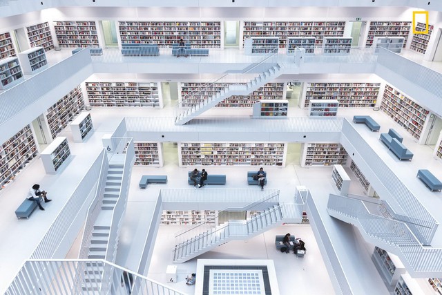 Về thể loại ảnh thành phố, bức ảnh đoạt giải nhất thuộc về Levels of Reading của Norbert Fritz. Bức ảnh chụp toàn cảnh một thư viện hiện đại ở Stuttgart, Đức.