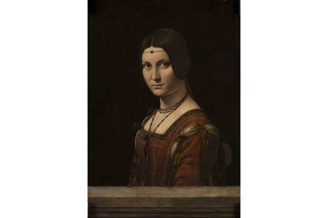 Chân dung, bức họa của La Belle Ferronnière của Leonardo da Vinci, 1495- 1499.