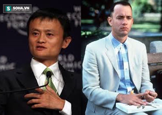 
Tỷ phú Jack Ma và nhân vật Forrest Gum (do nam diễn viên Tom Hank thủ vai).
