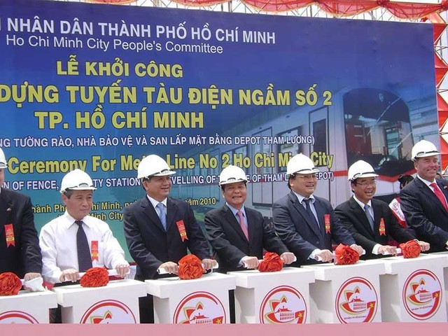 Tuyến metro số 2 được khởi công vào năm 2010. Ảnh: LĐ