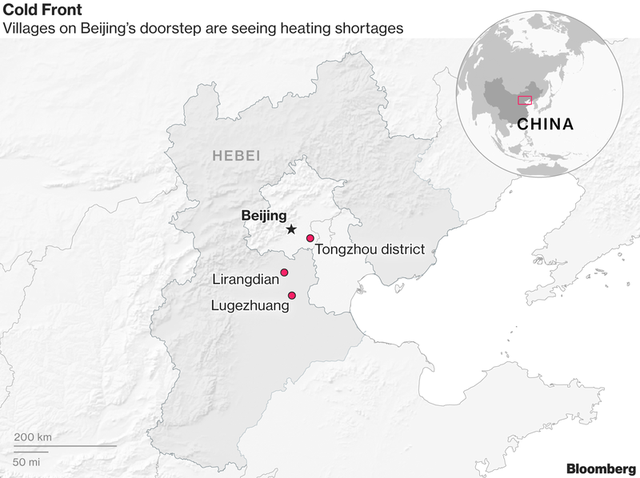 Nhiều vùng của Trung Quốc được báo cáo là thiếu nguồn sưởi ấm