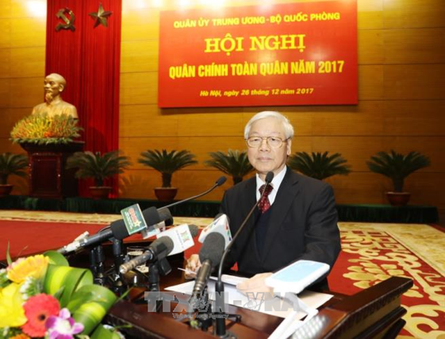 
Tổng Bí thư Nguyễn Phú Trọng, phát biểu chỉ đạo Hội nghị - Ảnh: TTXVN
