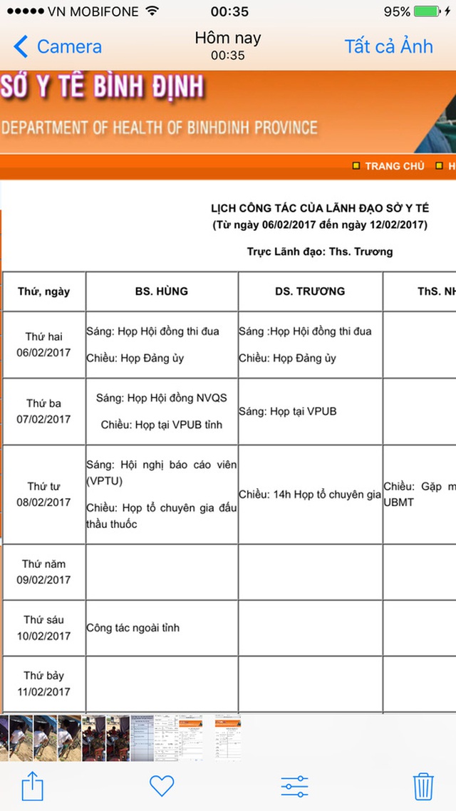 Theo lịch công tác, ngày 10-2 ông Lê Quang Hùng mới đi công tác ngoài tỉnh nhưng trước đó một ngày ông đã có mặt ở Hà Nội