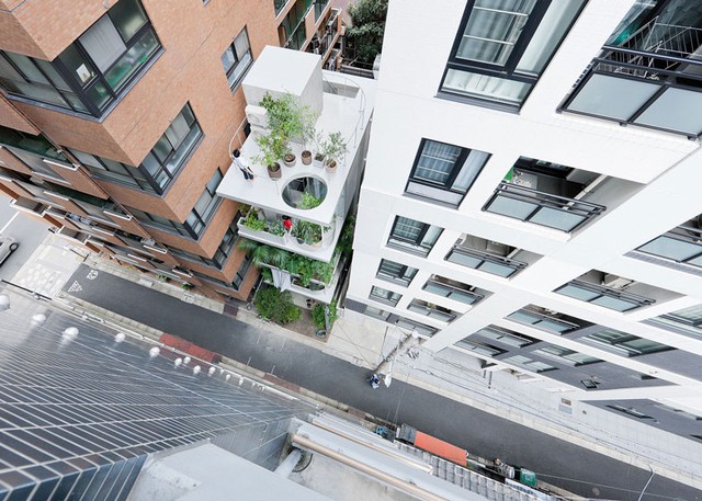  Ngôi nhà nhỏ như một “ốc đảo xanh mát” giữa khu trung tâm thương mại đông đúc tại thành phố Tokyo. 
