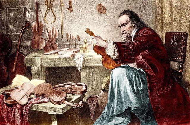 Nghệ nhân bậc thầy Antonio Stradivari đích thân đốn cây gỗ Vân sam về làm đàn violin Messiah Stradivarius năm 1716. Ảnh: Wikipedia.