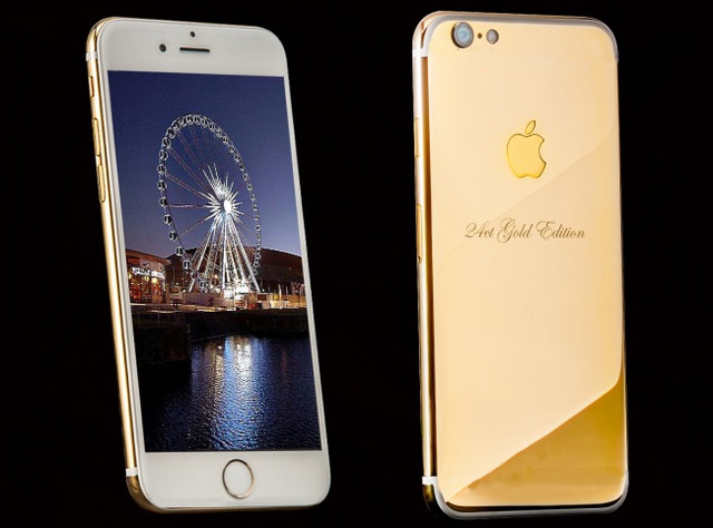 Stuart Hughes, thợ kim hoàn ở Liverpool, Anh là người sáng tạo ra mẫu Iphone đắt bậc nhất thế giới. Toàn bộ phần lưng của nó được làm từ vàng . Chủ nhân của mẫu điện thoại thông minh này hẳn là thấp thỏm lo sợ vì giá trị khủng của nó (25.850 USD – hơn 580 triệu đồng).