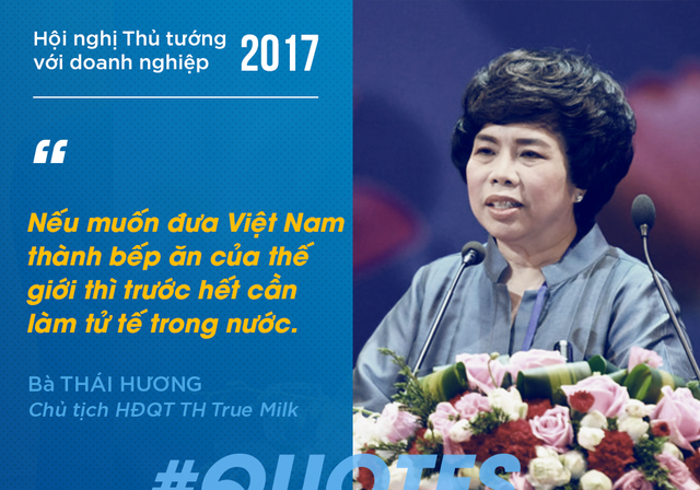 Bà chủ TH Thái Hương thì cho rằng cần phải ban hành những quy định, quy chế liên quan đến tiêu chuẩn an toàn vệ sinh thực phẩm. Bởi đây là cơ sở để các doanh nghiệp cạnh tranh với nhau một cách lành mạnh.