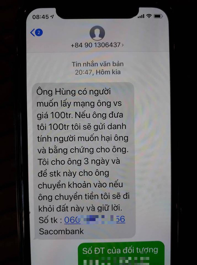  Vụ dọa giết, tống tiền Chánh văn phòng đoàn ĐBQH: Thêm một nạn nhân trình báo công an - Ảnh 1.