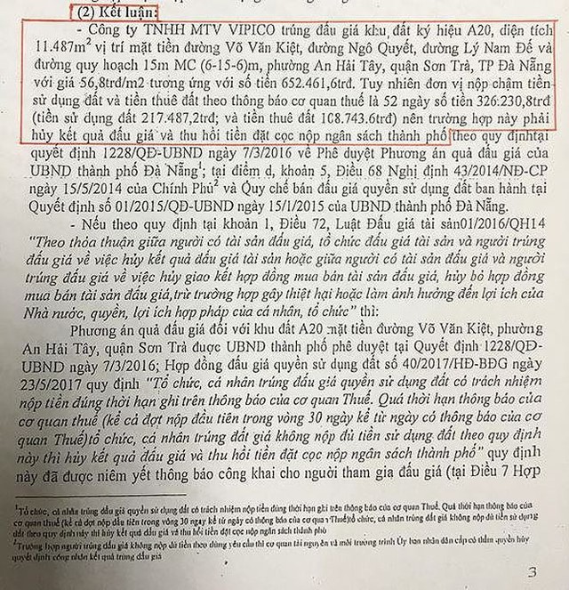 Đà Nẵng lên tiếng vụ hủy kết quả đấu giá khu đất 700 tỷ - Ảnh 1.