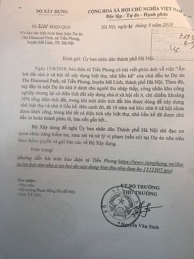 Bộ Xây dựng yêu cầu Hà Nội báo cáo vụ “ăn bớt” đất nhà ở xã hội xây biệt thự - Ảnh 1.