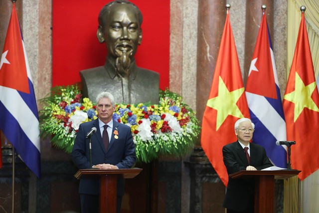 Cận cảnh chuyến thăm chính thức Việt Nam đầu tiên của Chủ tịch Cuba Miguel Diaz Canel  - Ảnh 11.
