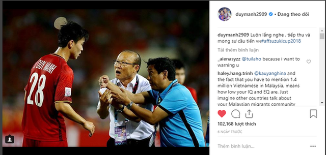 Bị CĐV Malaysia tấn công dữ dội trên Instagram nhưng cách Duy Mạnh phản ứng mới đáng chú ý - Ảnh 2.