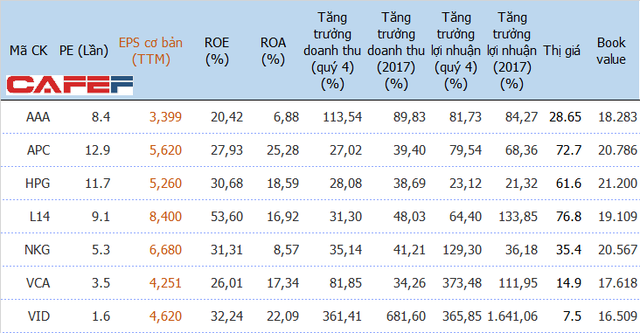 Những cổ phiếu của các doanh nghiệp có mức tăng trưởng doanh thu, lợi nhuận trên 20%, ROE trên 20%, P/E dưới 13 lần - Ảnh 1.