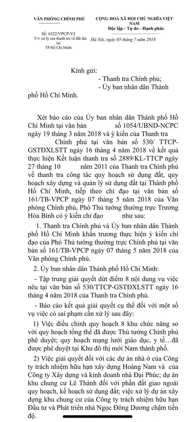 Chính phủ chỉ đạo TP.HCM xử lý nhiều doanh nghiệp lớn sai phạm nghiêm trọng về đất đai - Ảnh 1.