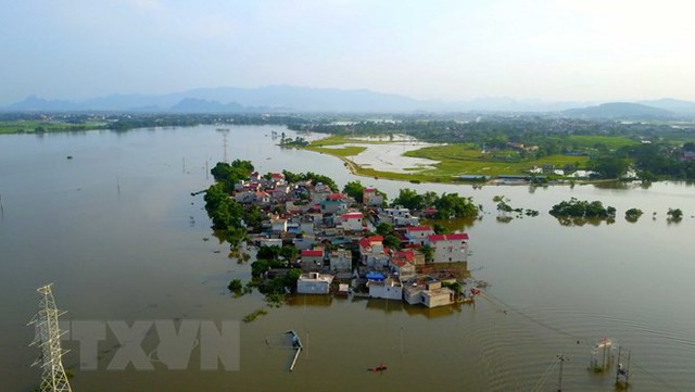 [Photo] Người dân nhiều xã ven sông Tích bì bõm trong nước - Ảnh 2.