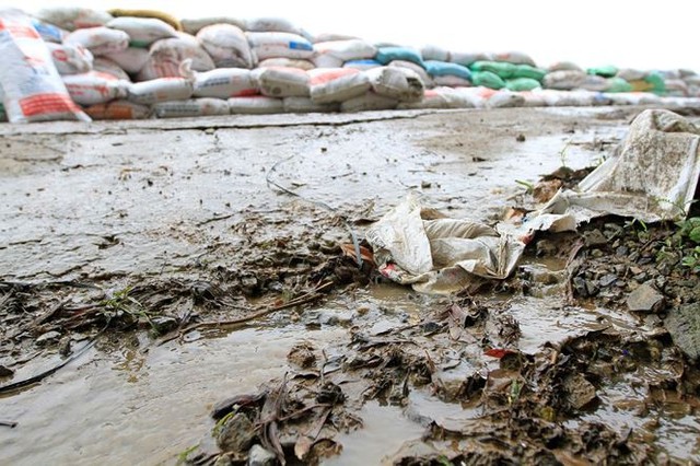 Cận cảnh mức chênh nước đê tả Bùi đe dọa nghìn hộ dân ở Hà Nội  - Ảnh 5.
