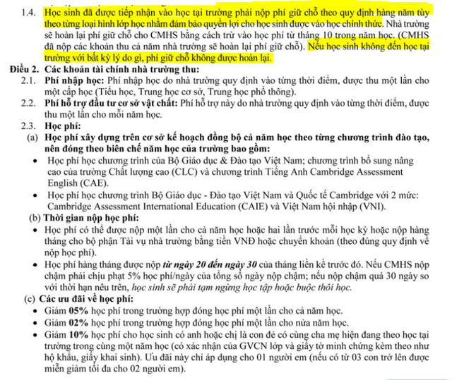 Thêm một trường không trả lại phí giữ chỗ 10 triệu vì lý do đó là quy định từ đầu, phụ huynh buộc phải nghe theo - Ảnh 4.