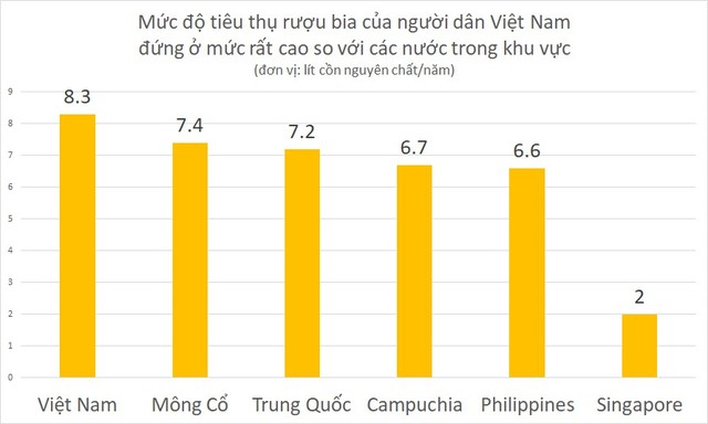 Tổ chức Y tế Thế giới khuyến nghị Việt Nam kiểm soát tiêu thụ rượu, bia - Ảnh 1.